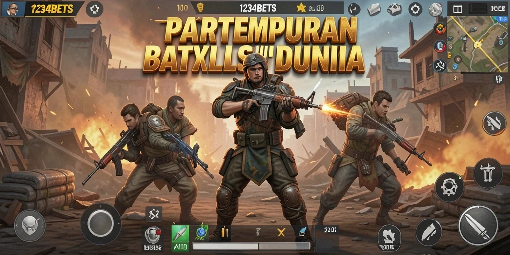 Tampilan menegangkan dalam pertempuran Battle Royale di 1234BETS.