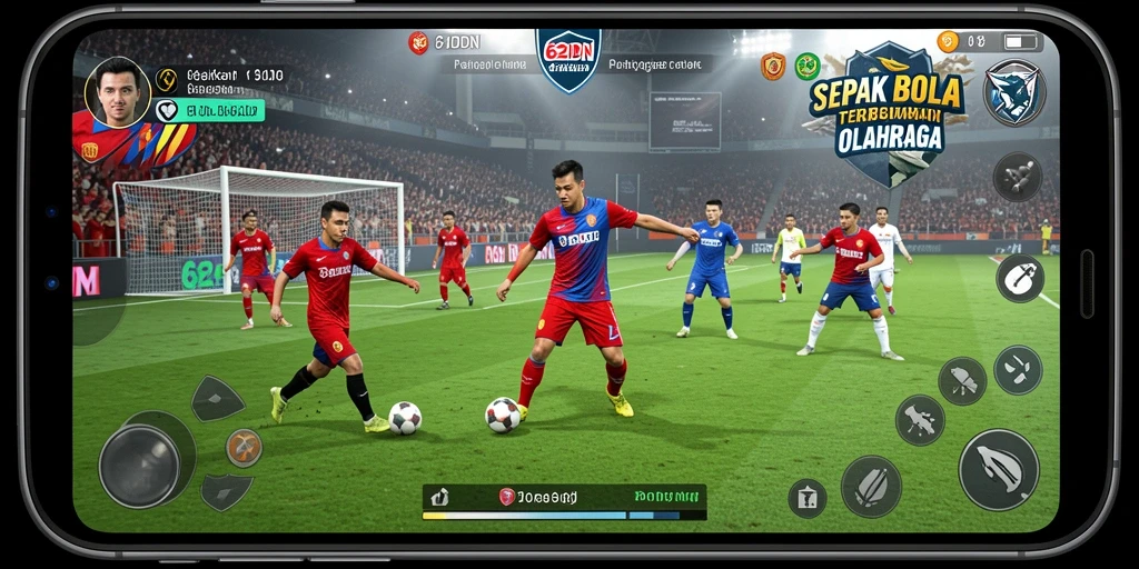 Tampilan gameplay 62IDN dengan aksi seru di lapangan sepak bola.