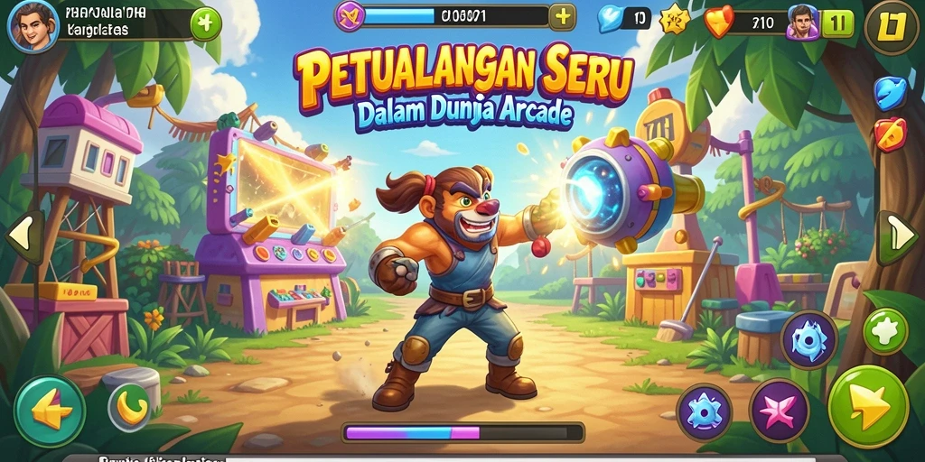 Tampilan gameplay seru di dunia arcade dalam 71H.