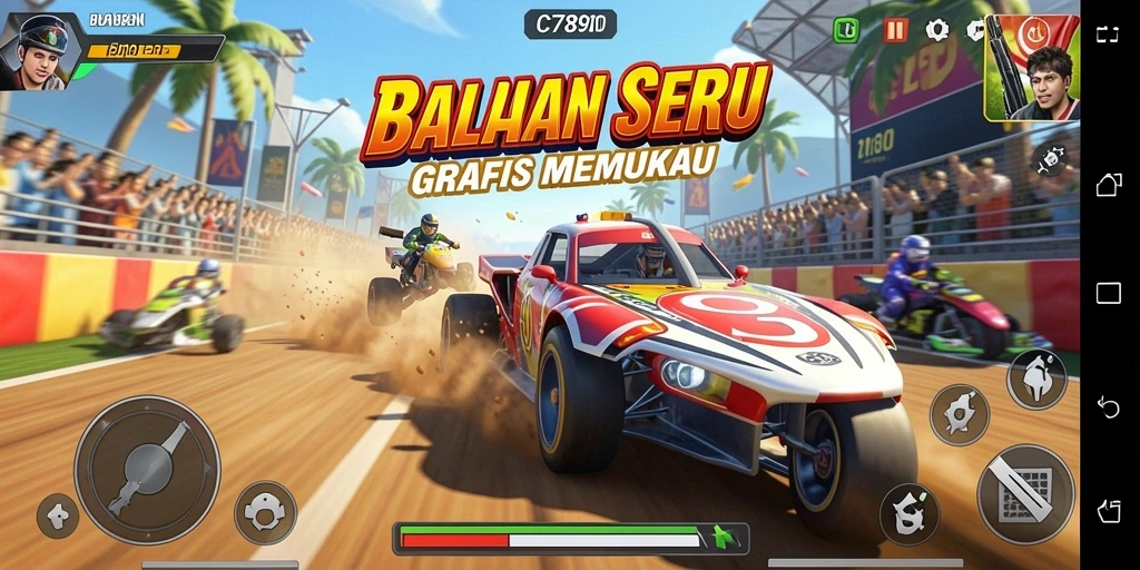 Screenshot utama C7890 menampilkan gameplay Racing yang mendebarkan dan menantang.