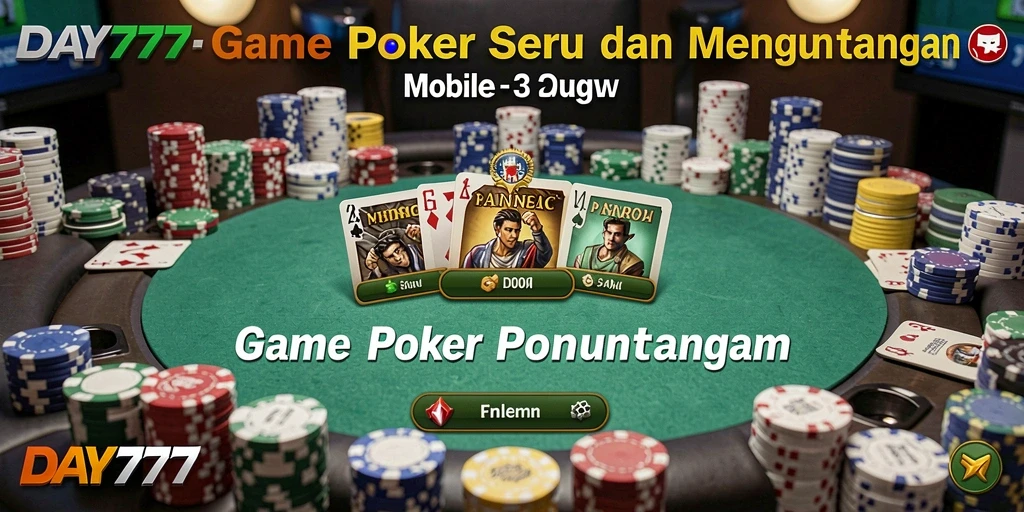 Tampilan gameplay Poker yang seru di DAY777.