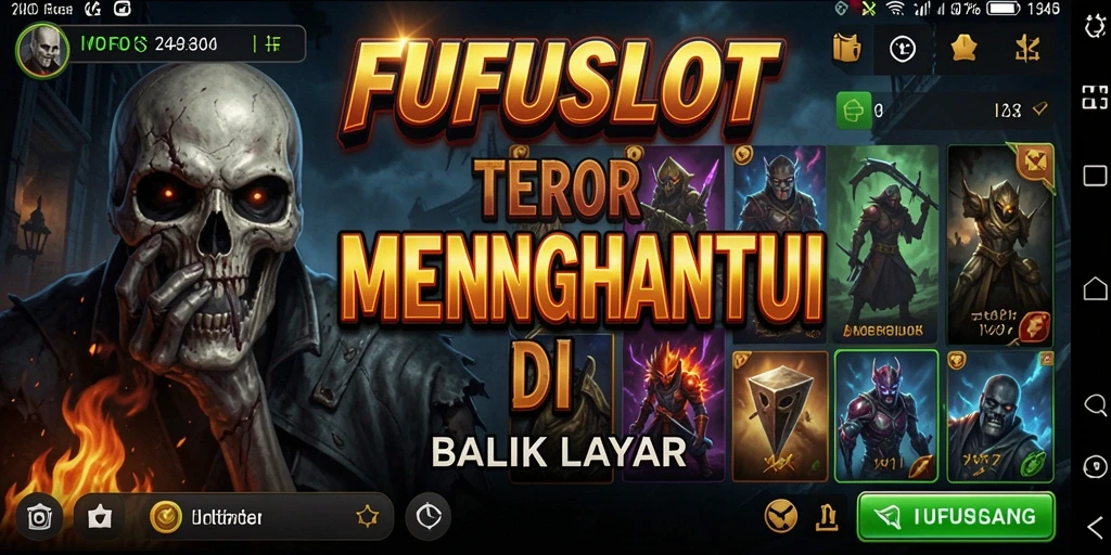 Screenshot gameplay FUFUSLOT yang menampilkan suasana horor yang mencekam.