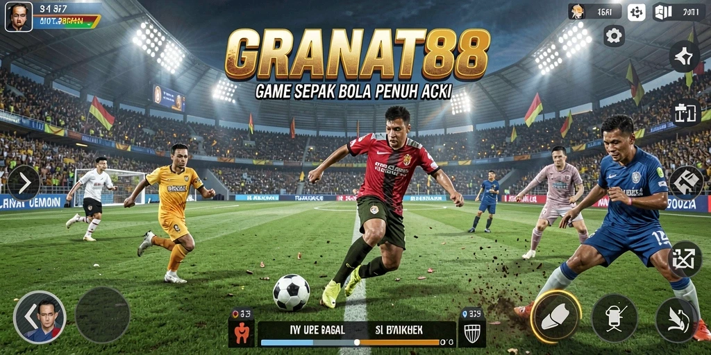 Tampilan gameplay <strong>GRANAT88</strong> yang menakjubkan dan menciptakan pengalaman sepak bola nyata.