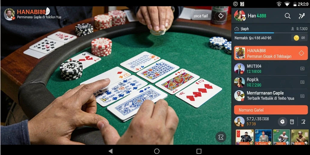 Screenshot gameplay HANABI88 yang menunjukkan keseruan bermain Gaple.