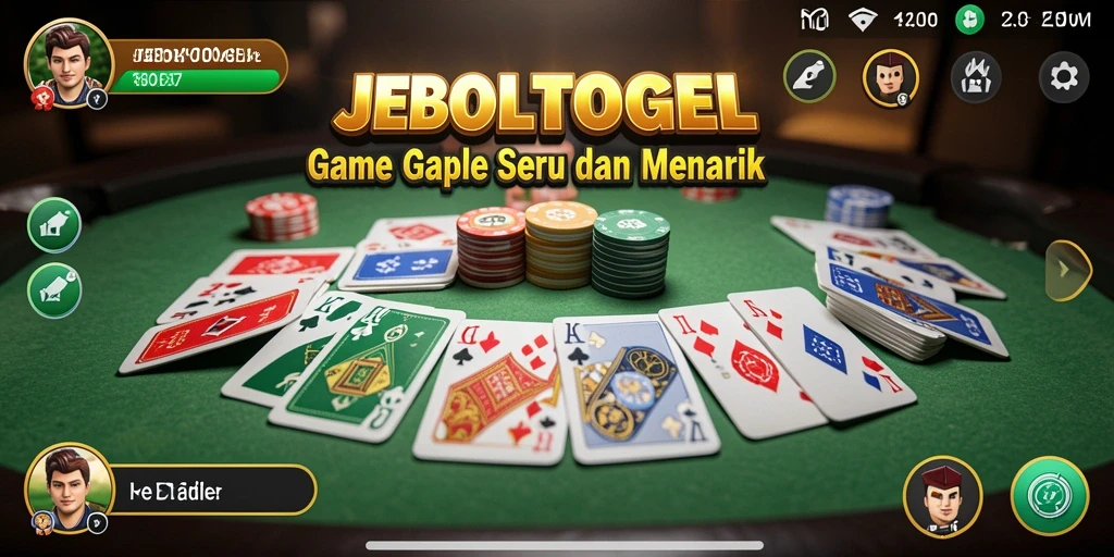 Tampilan gameplay seru JEBOLTOGEL, nikmati permainan Gaple bersama teman.