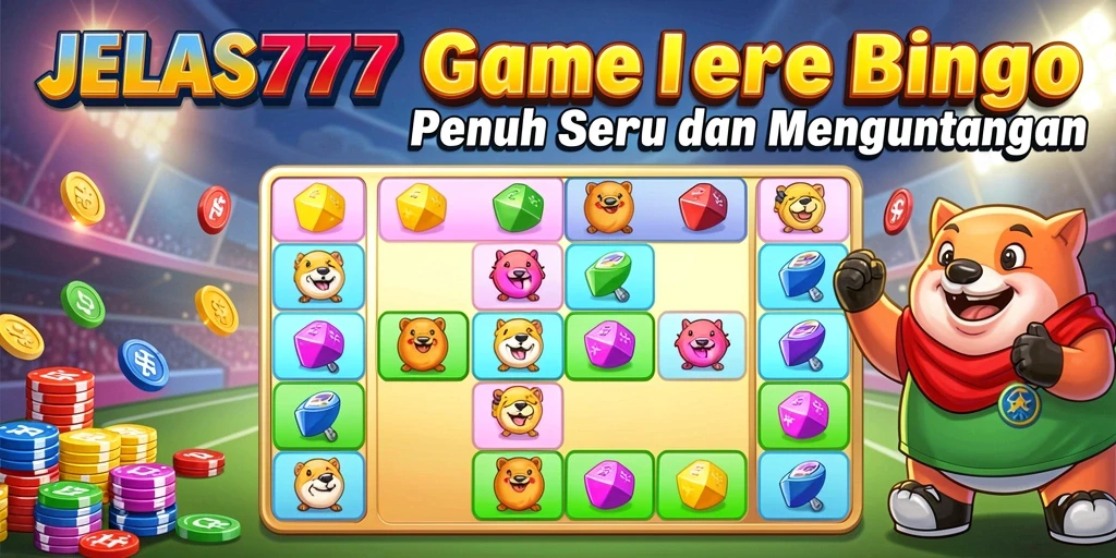 Tampilan utama gameplay Bingo di JELAS777 yang menampilkan kartu dan interaksi pemain.