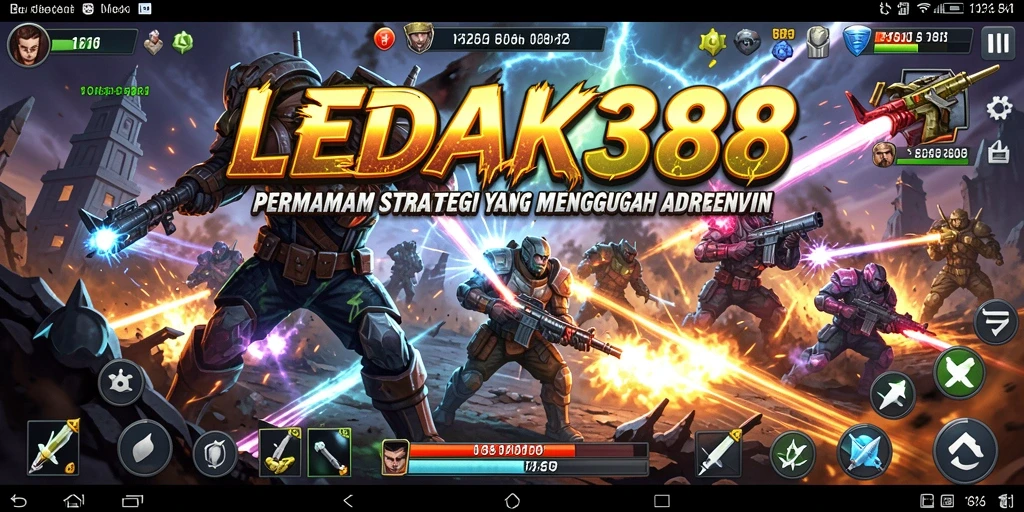Tangkapan layar gameplay menunjukkan pertempuran strategi yang intens di LEDAK388.