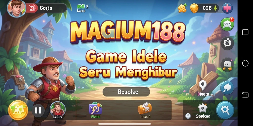 Screenshot gameplay MAGNUM188 menampilkan karakter yang beraksi di dunia Idle.