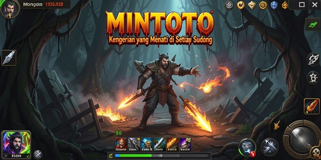 Gameplay MINTOTO yang menegangkan dengan kegelapan yang menghantui.