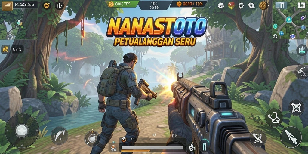 Tangkapan layar menampilkan gameplay dinamis NANASTOTO dengan aksi seru.