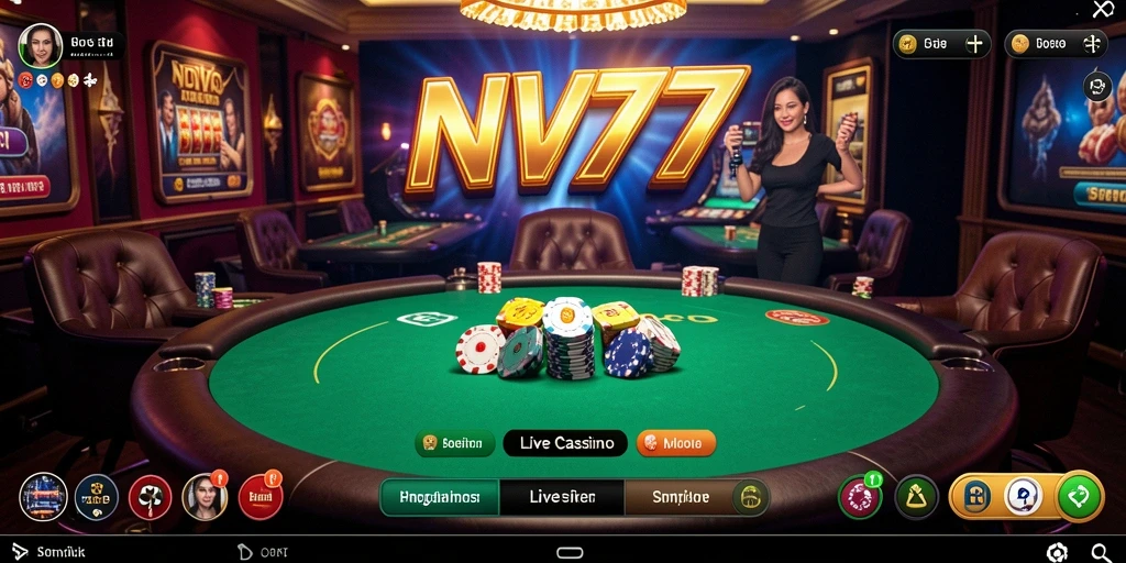 Tampilan gameplay Live Casino di NV77 yang mengasyikkan dan realistis.