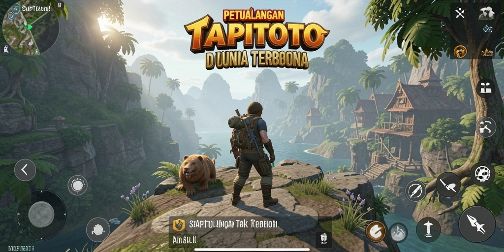 Screenshot SAPITOTO menampilkan petualangan seru di dunia terbuka.