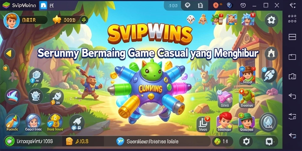 Tampilan gameplay menarik dari SVIPWINS dengan grafis ceria.