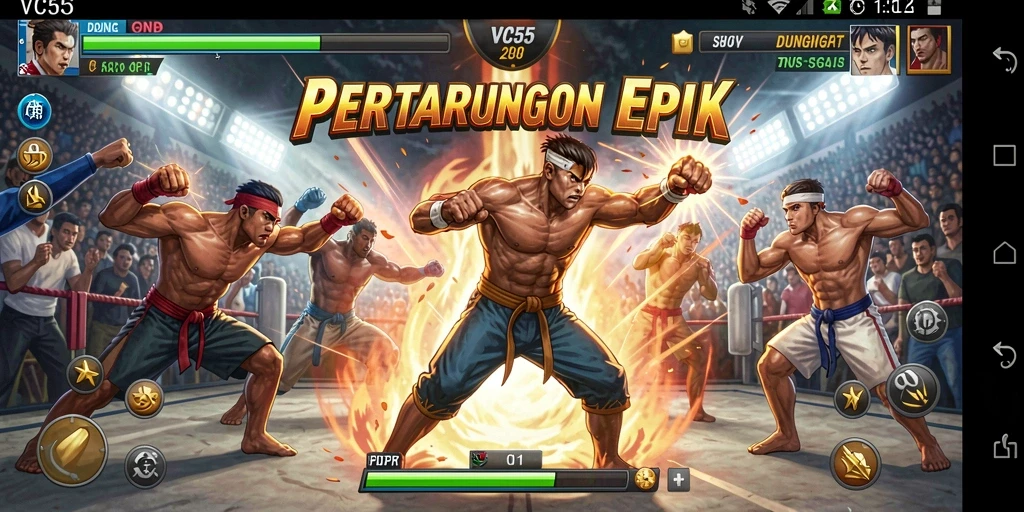 Tampilan gameplay Fighting yang mendebarkan di VC55.