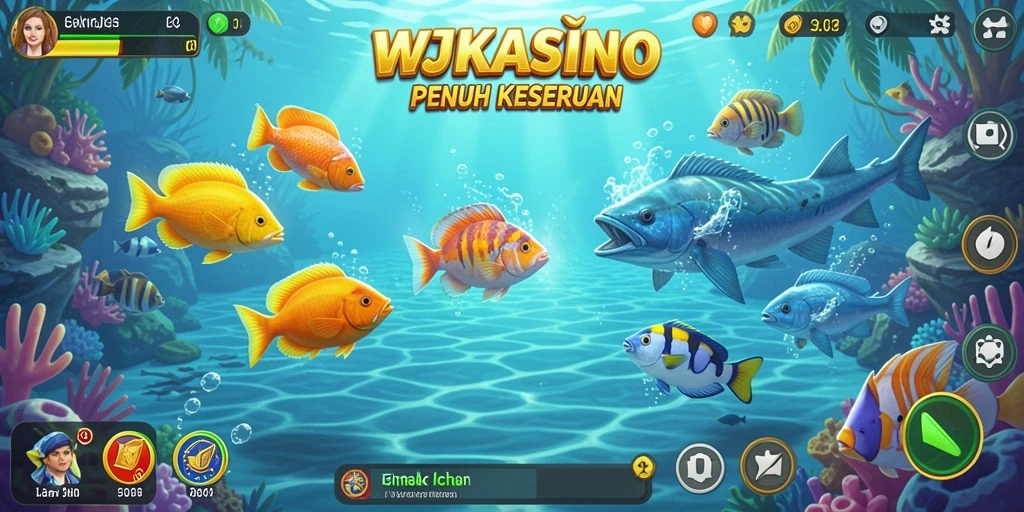 Tampilan gameplay WJKASINO dengan aksi tembak ikan yang seru.